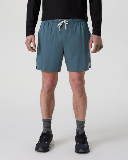Trail Short 2.0 Pacific/Heather Grey Running Shorts - Vuori