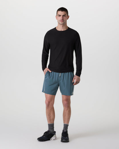 Trail Short 2.0 Pacific/Heather Grey Running Shorts - Vuori