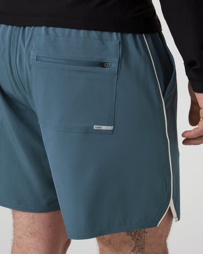 Trail Short 2.0 Pacific/Heather Grey Running Shorts - Vuori