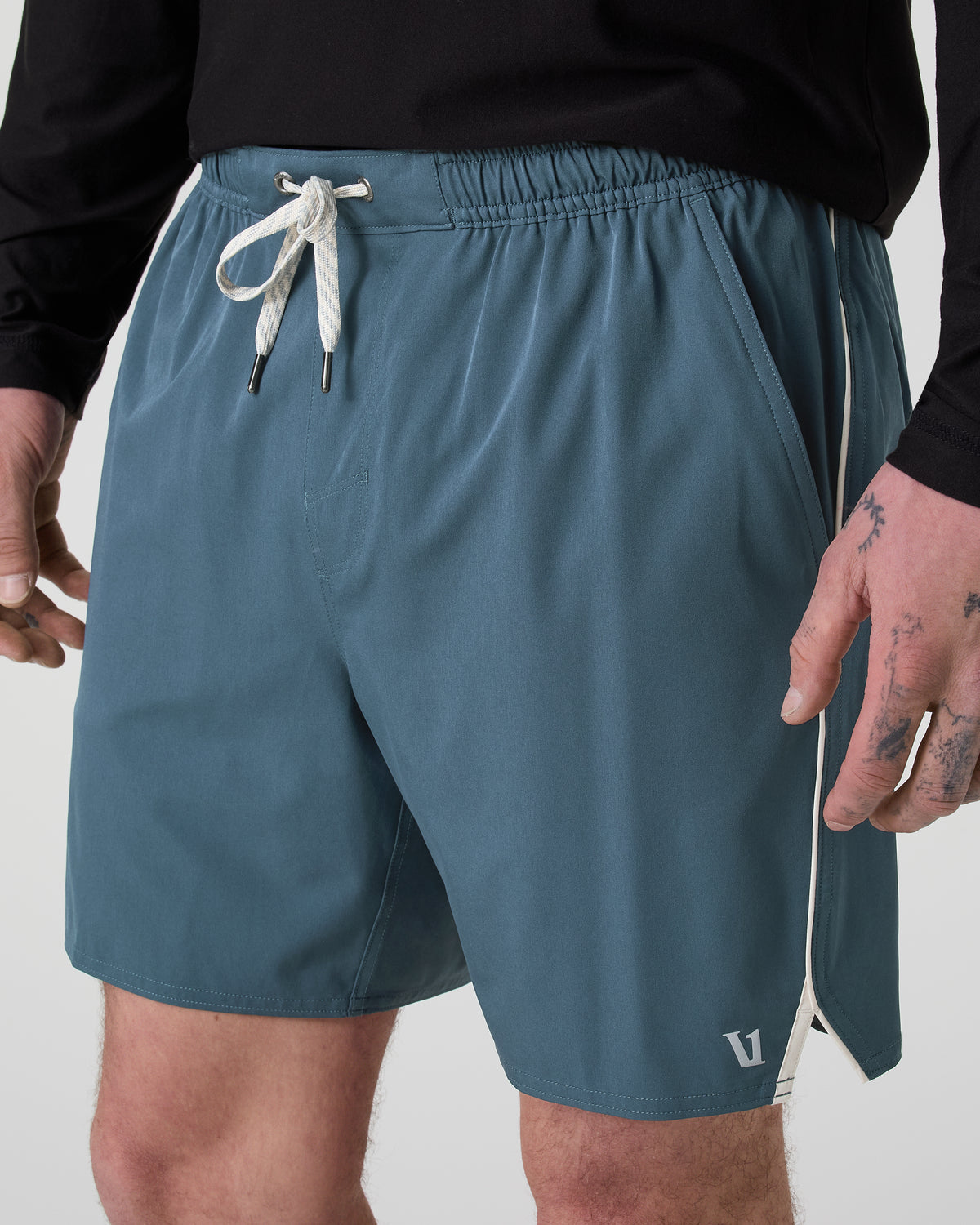 Trail Short 2.0 Pacific/Heather Grey Running Shorts - Vuori