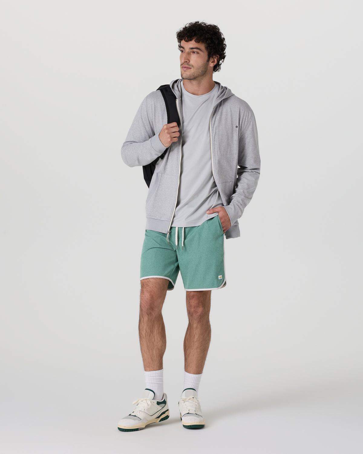 Banks Short Hedge Green Linen Texture - Vuori