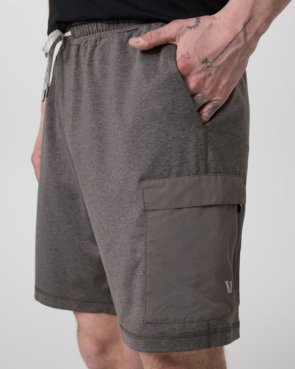 Sunday Performance Utility Short Classic Fit 8" Warm Grey Heather - Vuori