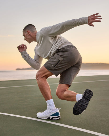 Sunday Performance Utility Short Classic Fit 8" Warm Grey Heather - Vuori