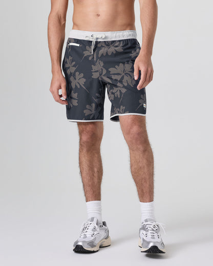 Banks Short Dark Pewter Plumeria Athletic Shorts - Vuori