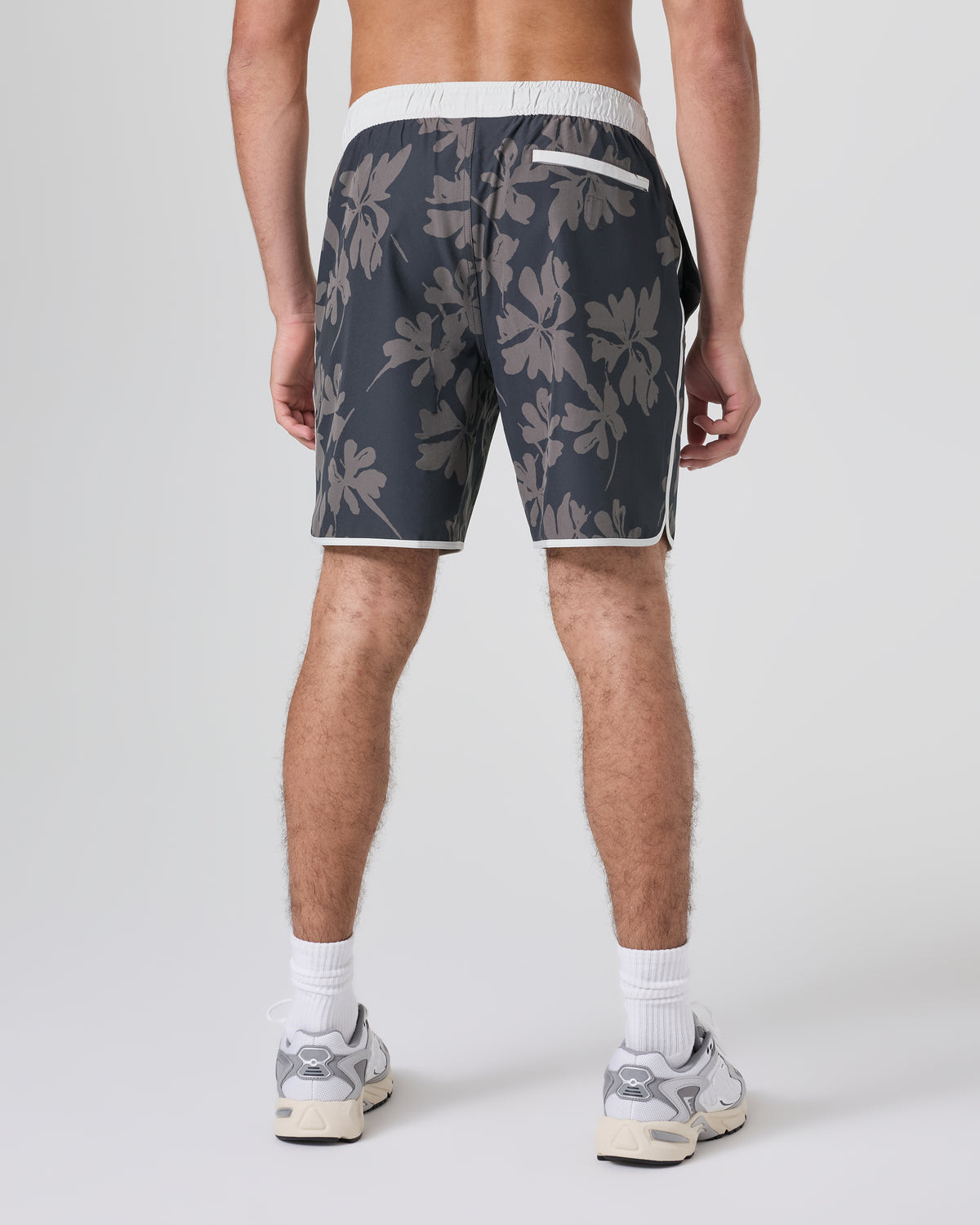 Banks Short Dark Pewter Plumeria Athletic Shorts - Vuori