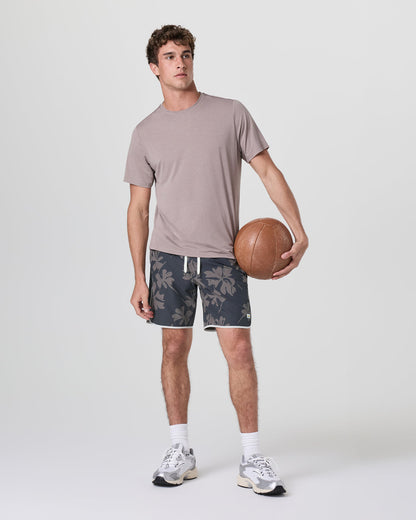 Banks Short Dark Pewter Plumeria Athletic Shorts - Vuori