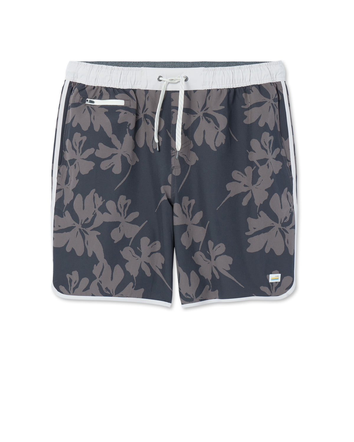 Banks Short Dark Pewter Plumeria Athletic Shorts - Vuori