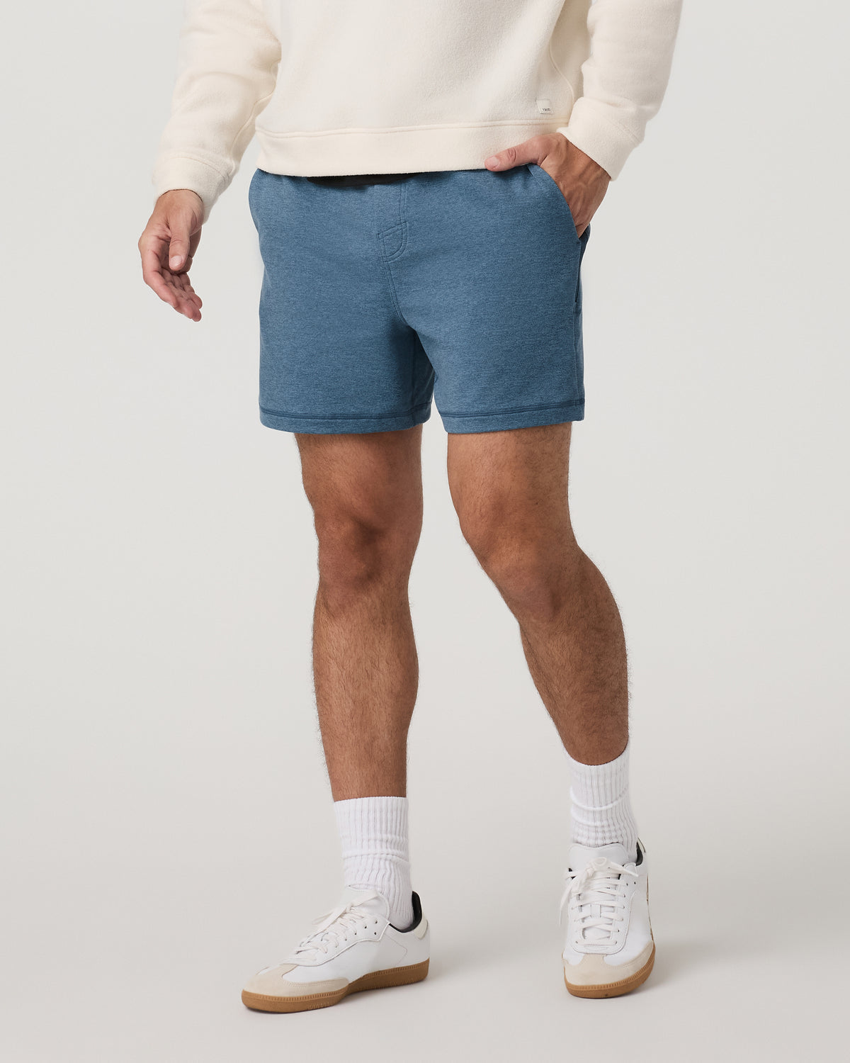 Coronado Short 5" Men's Pool Blue Heather Lounge Shorts - Vuori