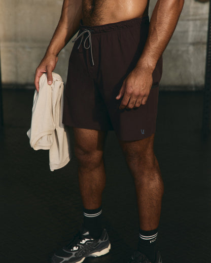 Grafton Short Lined 7" Men's Raisin Training Shorts - Vuori