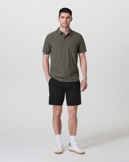 Cascade Crinkle Elastic Waist Short Classic Fit 8" Black - Vuori