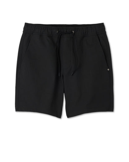 Cascade Crinkle Elastic Waist Short Classic Fit 8" Black - Vuori