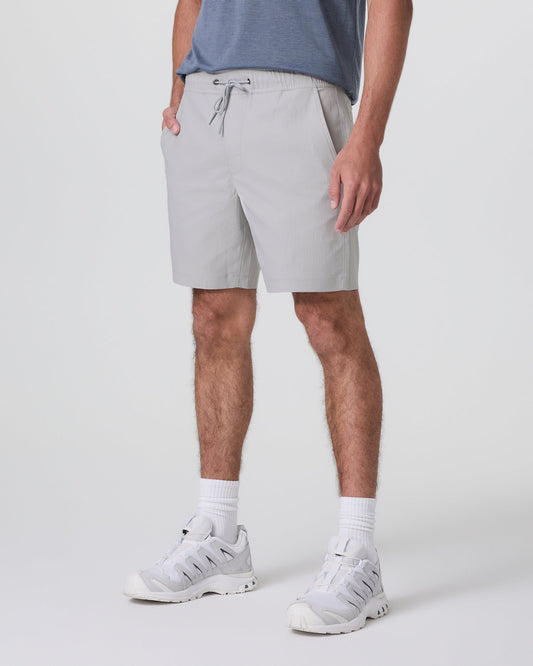 Cascade Crinkle Elastic Waist Short Classic Fit 8" Fog - Vuori