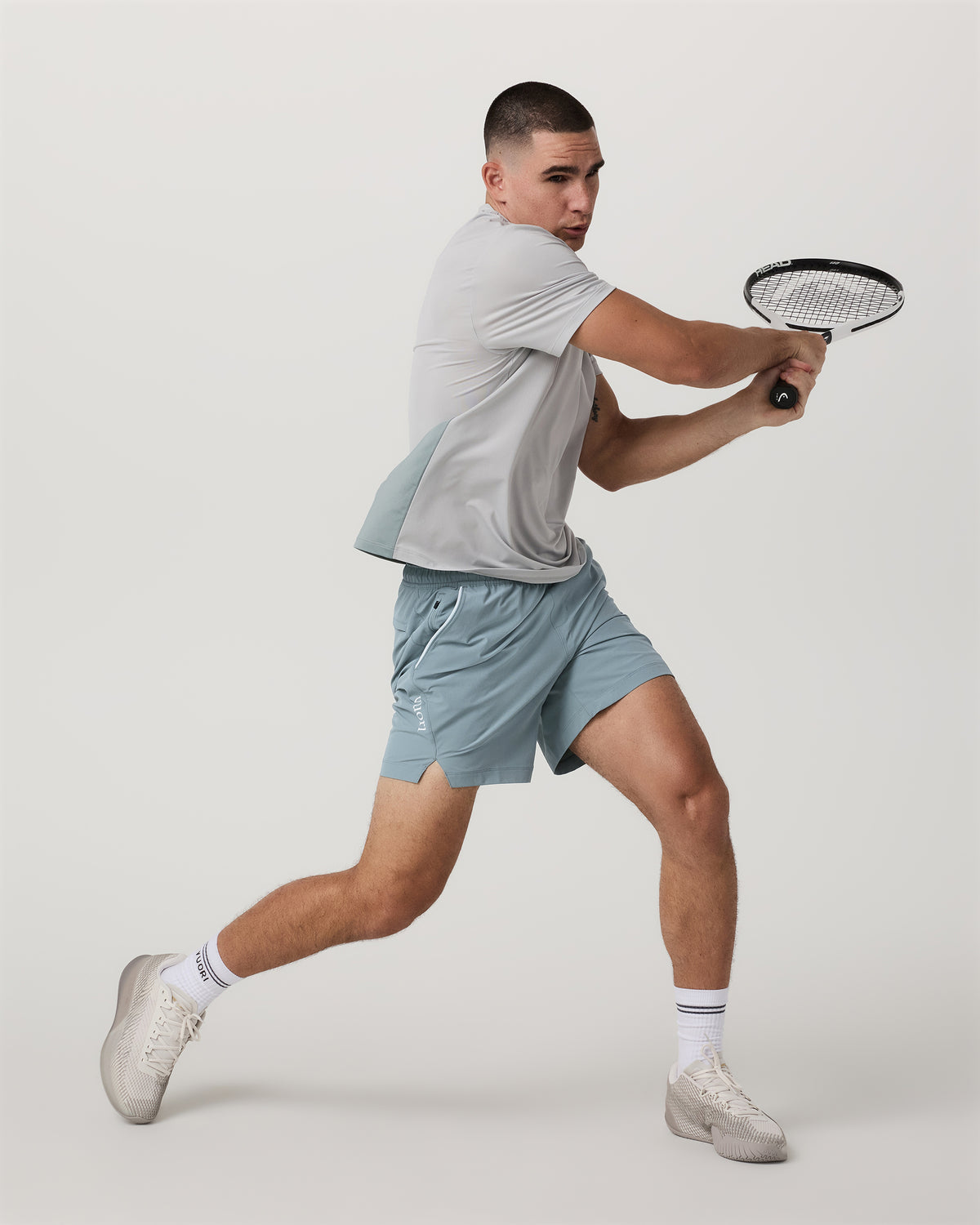 Crosscourt Short Unlined 7" Men's Mist Tennis Shorts - Vuori