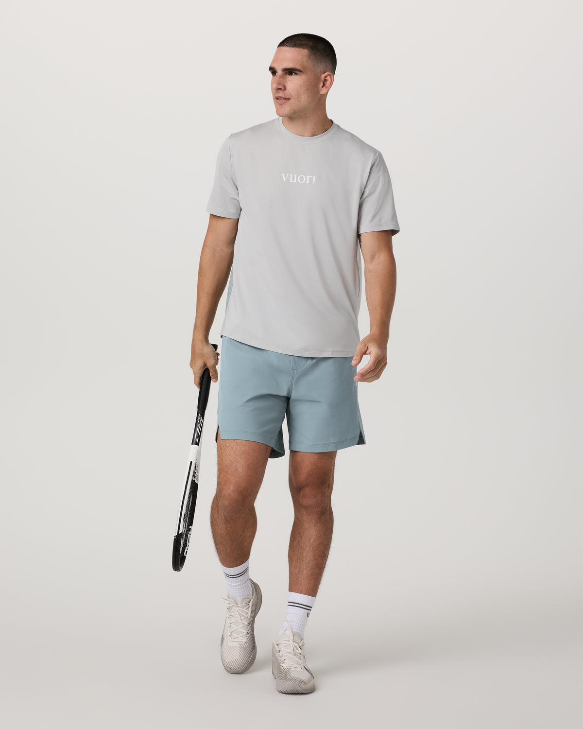 Crosscourt Short Unlined 7" Men's Mist Tennis Shorts - Vuori