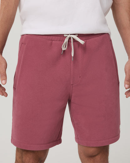 Seaside Short 8" Relaxed Men's Berry Lounge Shorts - Vuori