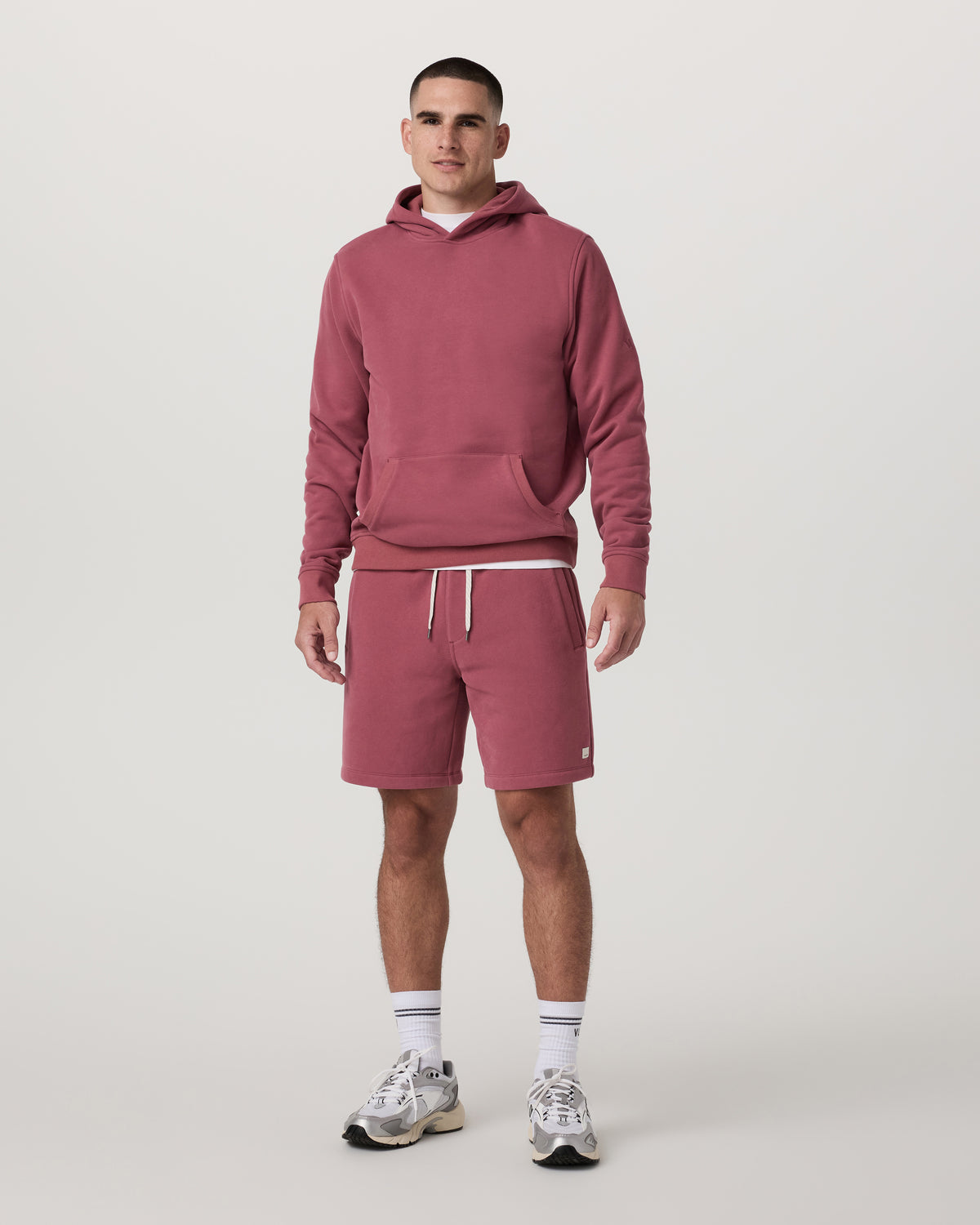 Seaside Short 8" Relaxed Men's Berry Lounge Shorts - Vuori