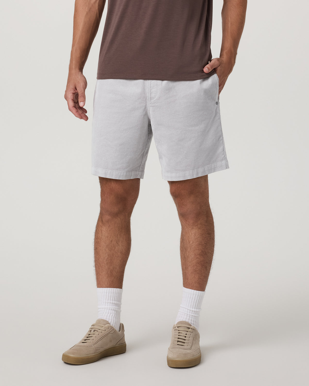 Optimist Elastic Waist Short 8" Men's Amethyst Grey Short - Vuori