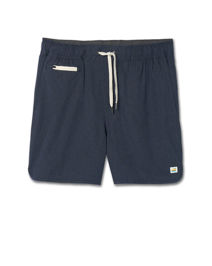 Banks Short 5" Navy Linen Texture Athletic Shorts - Vuori
