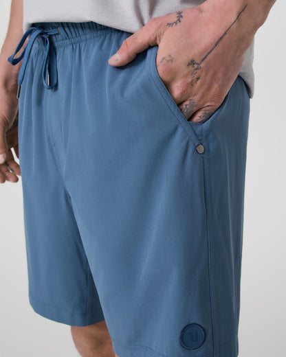 Kore Short Lined 7" Men's Pool Blue Tonal Athletic Shorts - Vuori