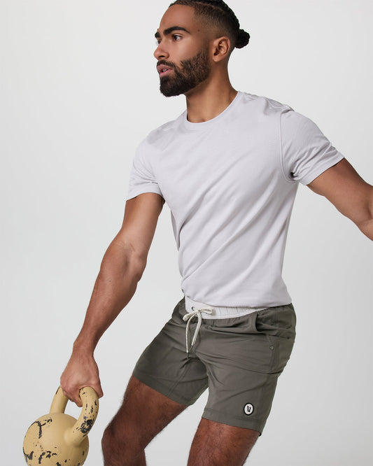 Kore Short Lined 7" Men's Warm Grey Athletic Shorts - Vuori