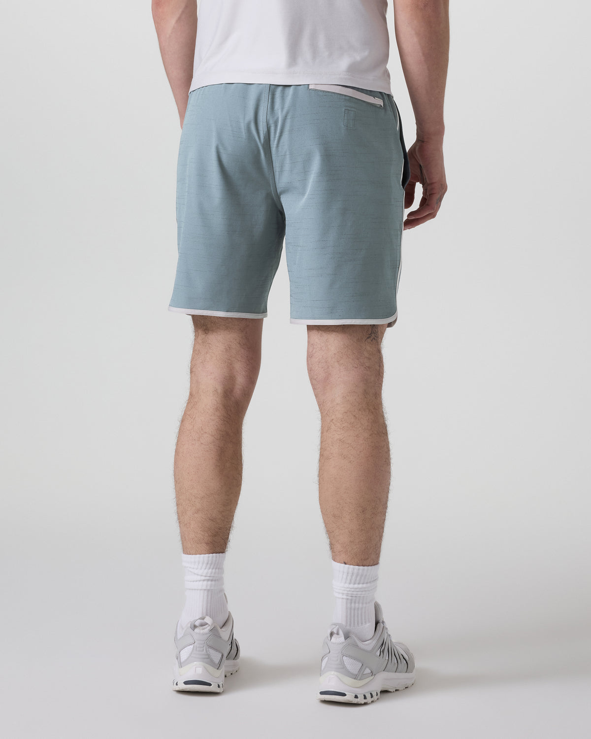 Banks Short Dusty Blue Slub Stripe Athletic Shorts - Vuori