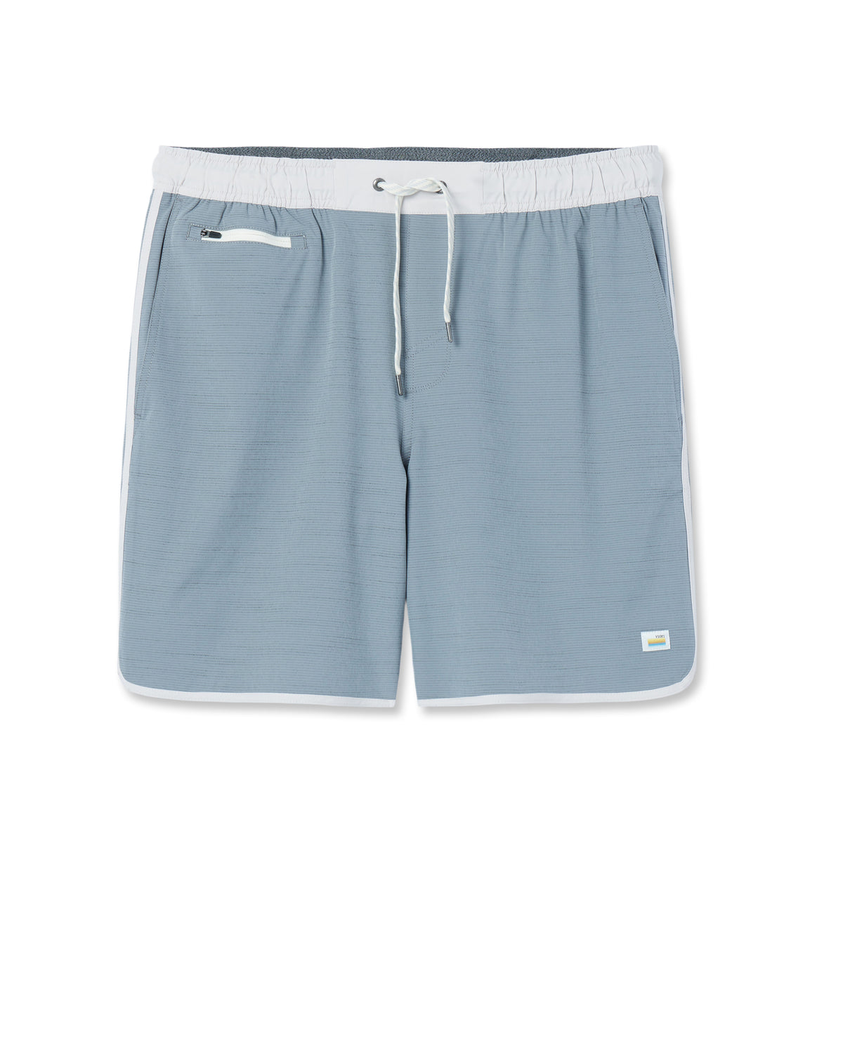 Banks Short Dusty Blue Slub Stripe Athletic Shorts - Vuori