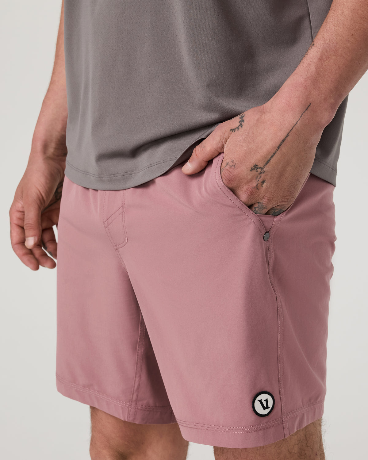 Kore Short Lined 7" Men's Summer Red Athletic Shorts - Vuori