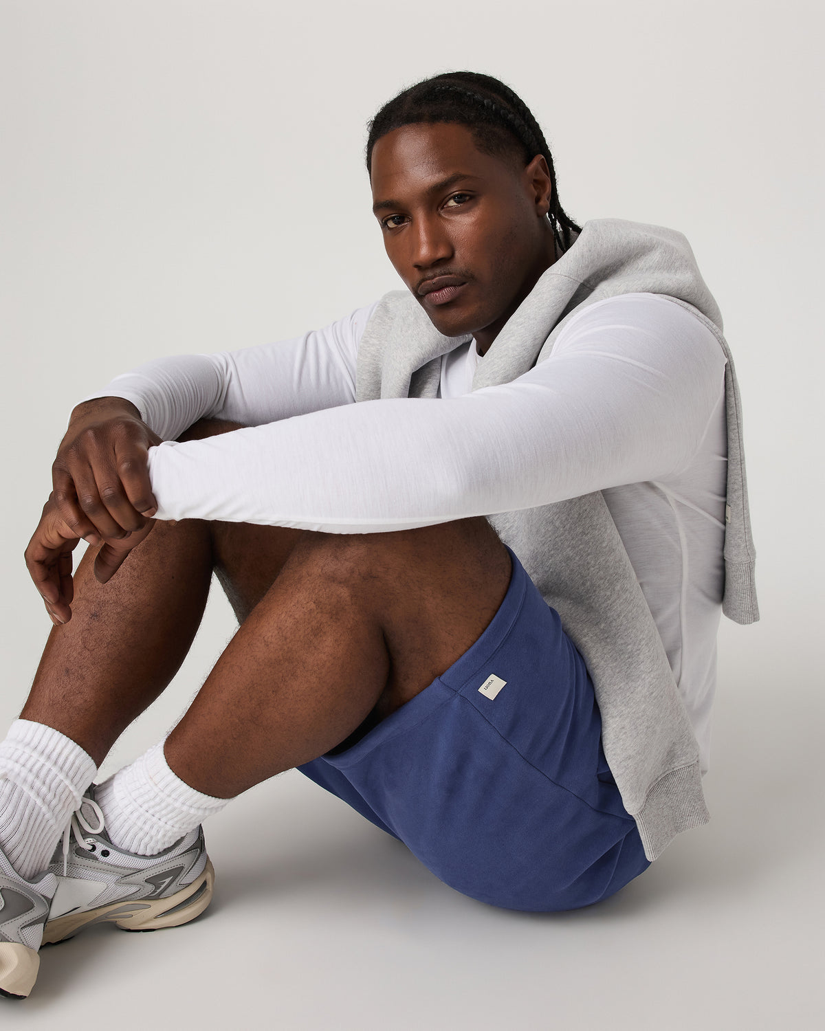 Seaside Short 8" Men's French Blue Lounge Shorts - Vuori