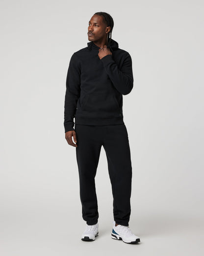 Seaside Pullover Hoodie Men's Black Fleece Hoodie - Vuori