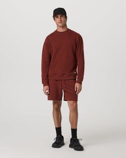 Cypress Vintage Crew Men's Firebrick Fleece Pullover - Vuori