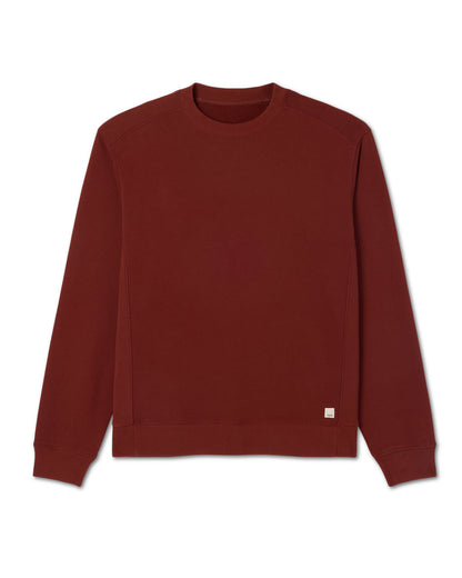 Cypress Vintage Crew Men's Firebrick Fleece Pullover - Vuori