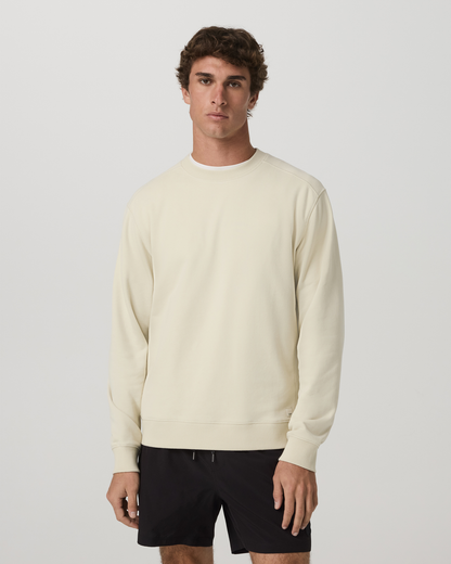 Cypress Vintage Crew Men's Sandalwood Fleece Pullover - Vuori