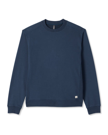 Cypress Vintage Crew Men's Ocean Blue Fleece Pullover - Vuori