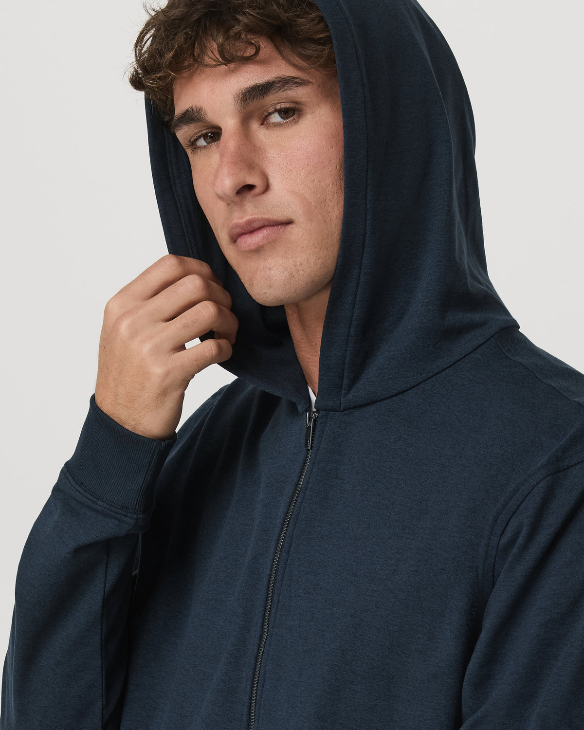 Coronado Full Zip Hoodie 2.0 Men's Midnight Heather Jacket - Vuori