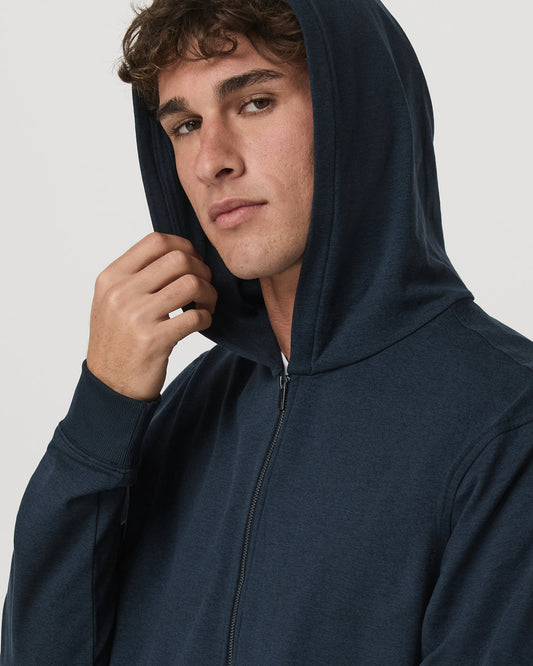 Coronado Full Zip Hoodie 2.0 Men's Midnight Heather Jacket - Vuori