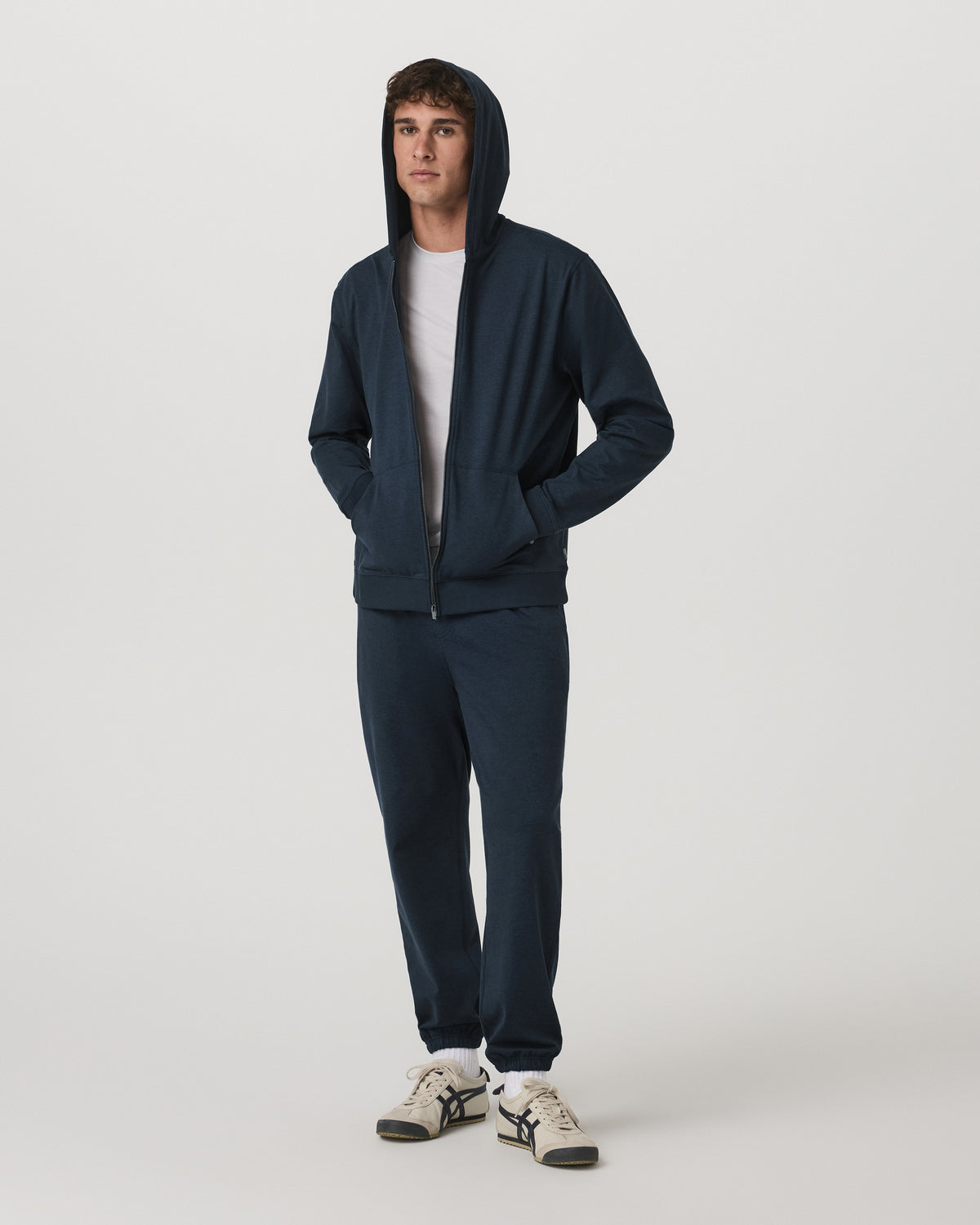 Coronado Full Zip Hoodie 2.0 Men's Midnight Heather Jacket - Vuori