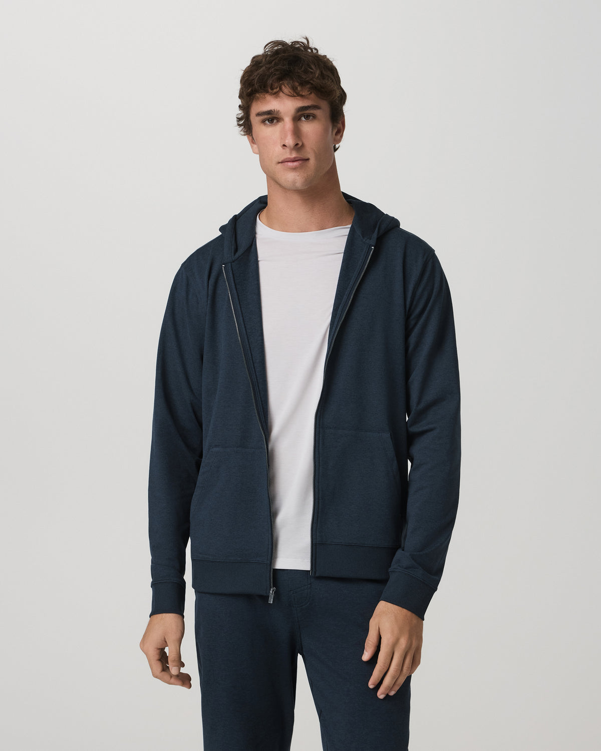 Coronado Full Zip Hoodie 2.0 Men's Midnight Heather Jacket - Vuori