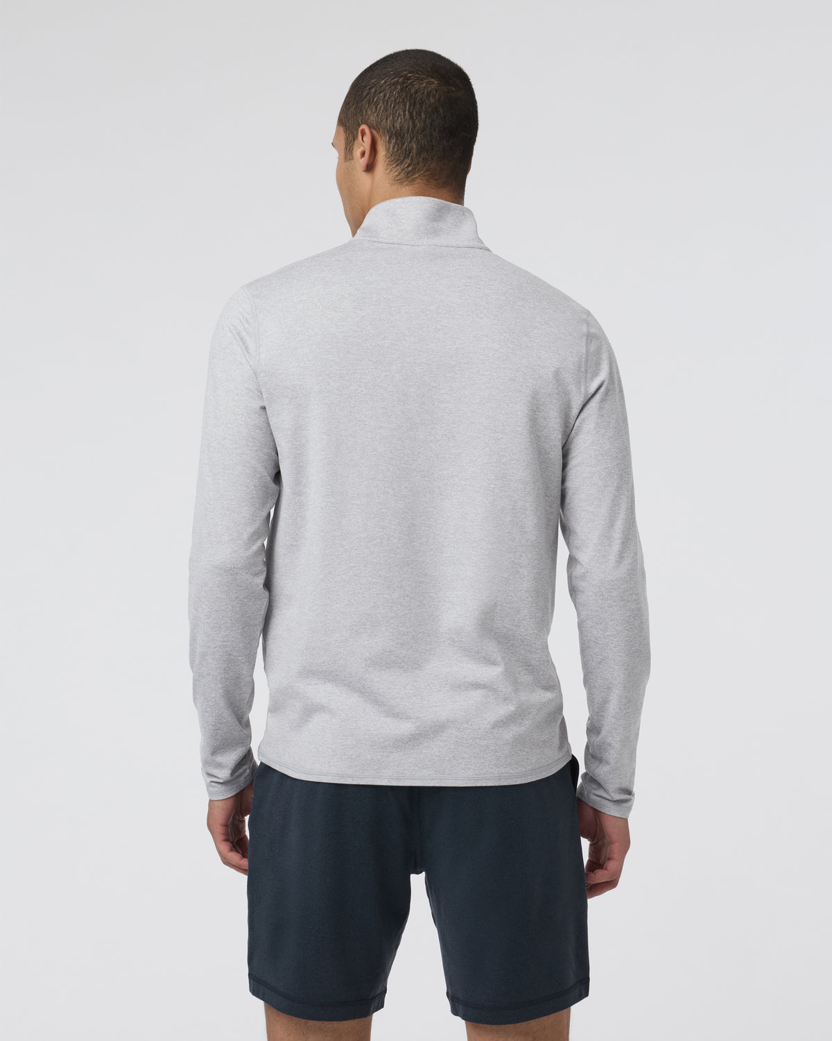 Ponto Half Zip Mock Neck Light Heather Grey - Vuori