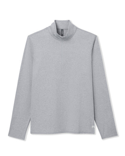 Ponto Half Zip Mock Neck Light Heather Grey - Vuori