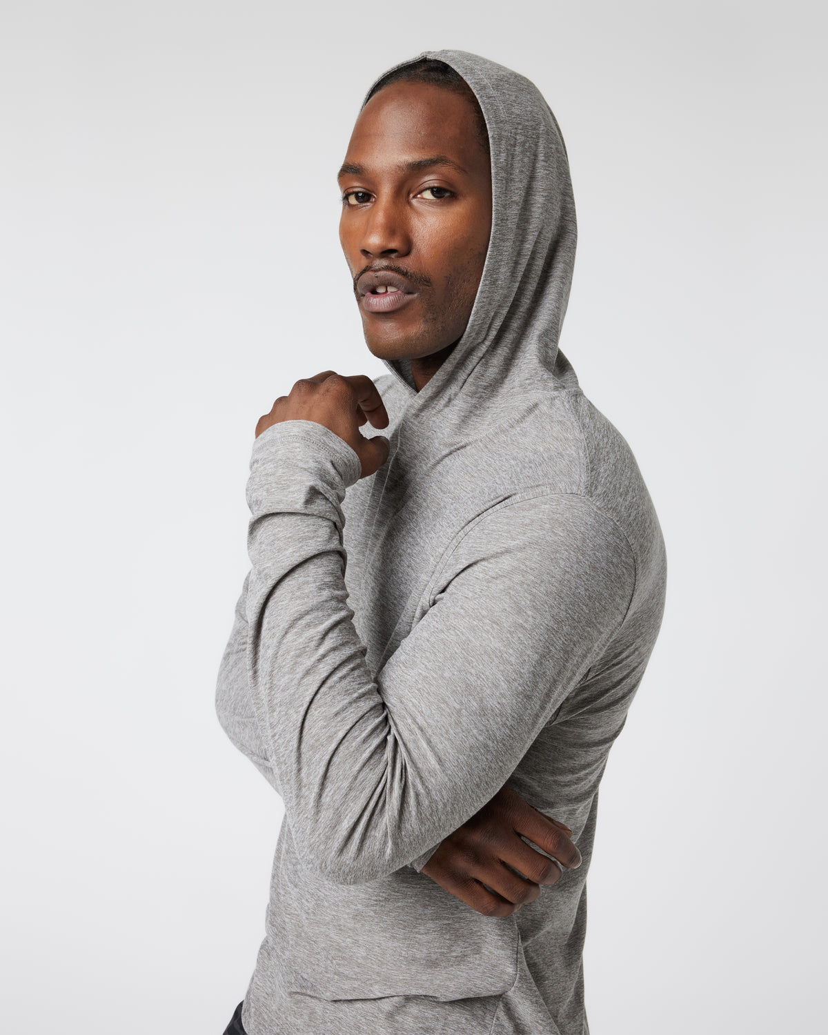 Strato Tech Hoodie Men's Heather Grey Workout Hoodie - Vuori