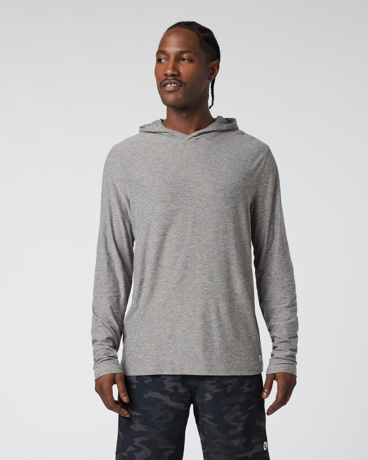 Strato Tech Hoodie Men's Heather Grey Workout Hoodie - Vuori
