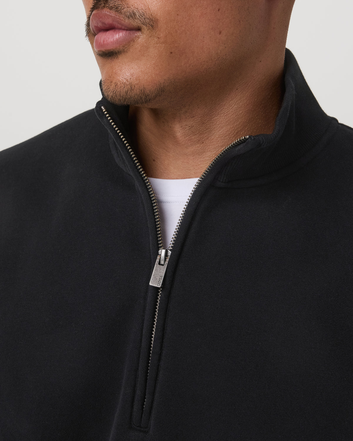 Seaside 1/2 Zip Classic Men's Black Pullover - Vuori