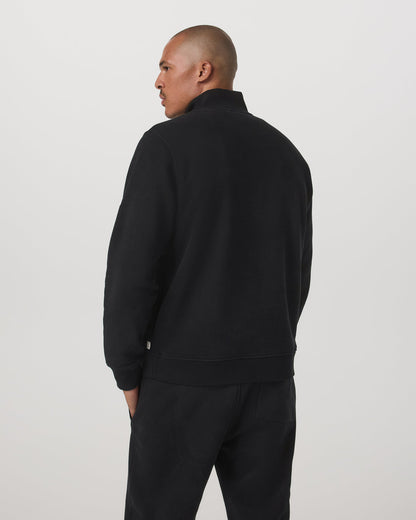 Seaside 1/2 Zip Classic Men's Black Pullover - Vuori