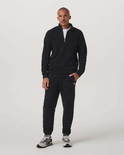 Seaside 1/2 Zip Classic Men's Black Pullover - Vuori