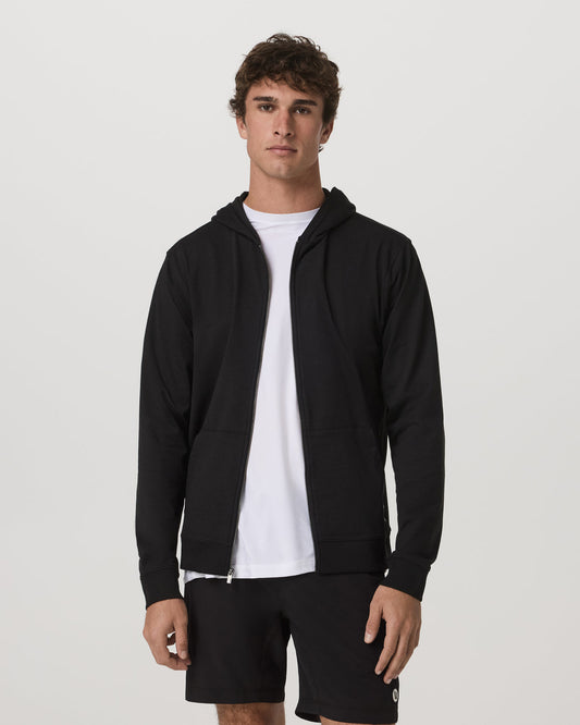 Coronado Full Zip Hoodie 2.0 Men's Black Heather Jacket - Vuori