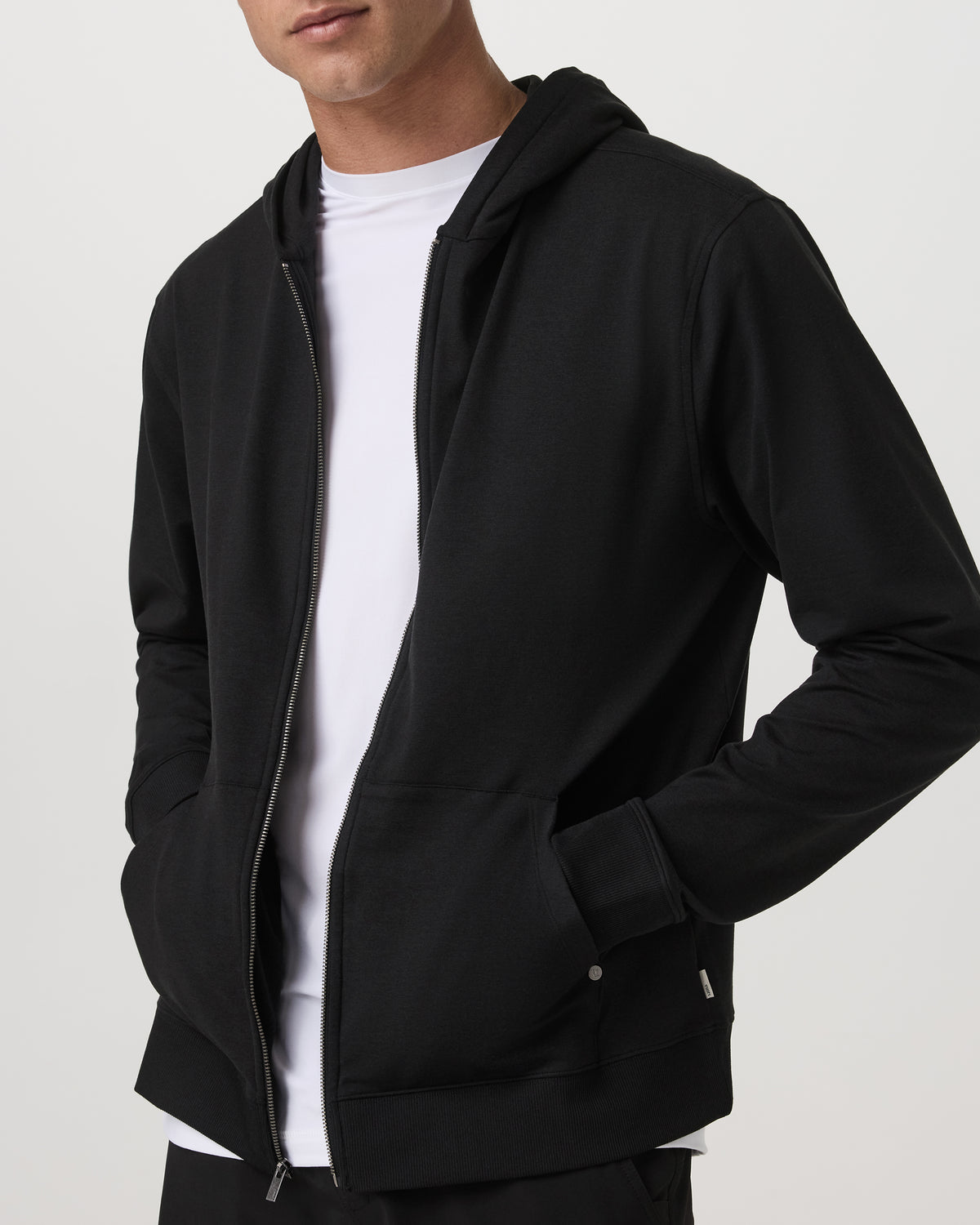 Coronado Full Zip Hoodie 2.0 Men's Black Heather Jacket - Vuori