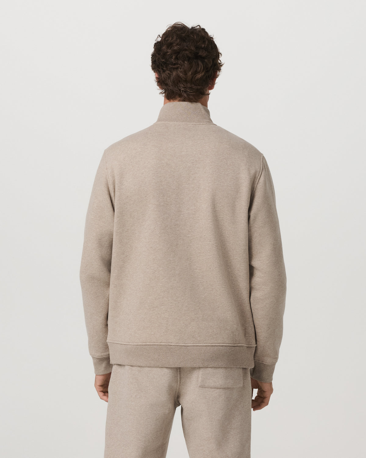 Seaside Half Zip Men's Acorn Heather Fleece Pullover - Vuori