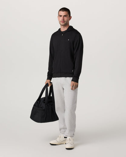 Ponto Full Zip Hoodie Men's Black Heather Hoodie - Vuori