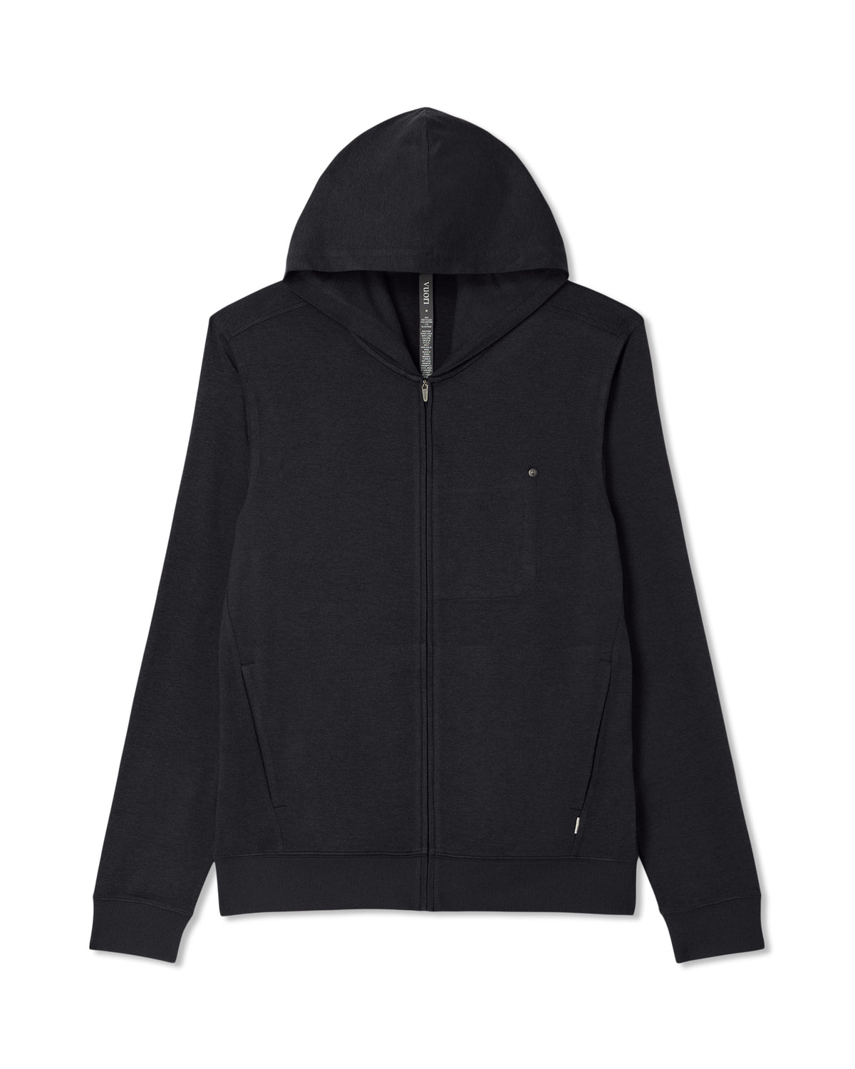 Ponto Full Zip Hoodie Men's Black Heather Hoodie - Vuori