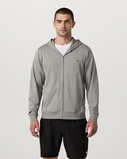 Ponto Full Zip Hoodie Men's Driftwood Heather Hoodie - Vuori